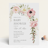 "Timeless Blooms" - Baby Shower Invitations in Peony by Susan Moyal - Front