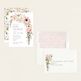 "Timeless Blooms" - Baby Shower Invitations in Peony by Susan Moyal - Assembled