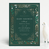 "Illuminated Storybook" - Baby Shower Invitations in Evergreen by Alethea and Ruth - Front