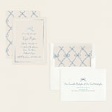 "ribbon bow drawing" - Baby Shower Invitations in Dusty Blue by Cass Loh - Assembled