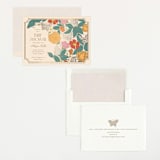 "Gilded Butterfly Garden" - Baby Shower Invitations in Ivory by Simona Camp - Assembled
