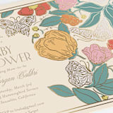 "Gilded Butterfly Garden" - Baby Shower Invitations in Ivory by Simona Camp - Detail