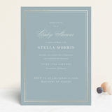 "Polished" - Baby Shower Invitations in Powder Blue by Jennifer Postorino - Front