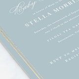 "Polished" - Baby Shower Invitations in Powder Blue by Jennifer Postorino - Detail