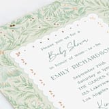 "Winter Cottage" - Baby Shower Invitations in Mint by Elly - Detail