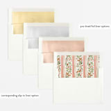 "Highlands" - Baby Shower Invitations in Peach Pie by Sarah Knight - Envelope Liner Options