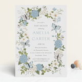 "Garden Love" - Baby Shower Invitations in Periwinkle by Susan Moyal - Front