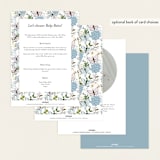 "Garden Love" - Baby Shower Invitations in Periwinkle by Susan Moyal - Back of Card Options
