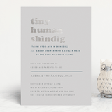 "Tiny Human" - Baby Shower Invitations in Whale by Corinne Malesic - Front