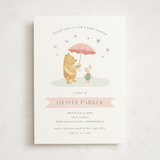 "Pooh and Piglet" - Baby Shower Invitations in Blush by Katherine Moynagh - Front