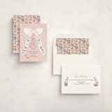 "Ribbon In Bloom" - Baby Shower Invitations in Petal by Elly - Assembled