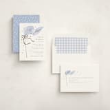 "Bows & Banners" - Baby Shower Invitations in Baby Blue by Paper Raven Co. - Assembled