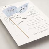 "Bows & Banners" - Baby Shower Invitations in Baby Blue by Paper Raven Co. - Detail