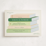 "Book Stack" - Baby Shower Invitations in Blush by Palm Bridal - Front