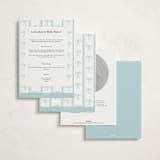 "Vintage Stripe" - Baby Shower Invitations in Powder Blue by Anna Black - Back of Card Options