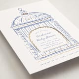 "Birdie" - Baby Shower Invitations in Bluebell by Gwen Bedat - Detail
