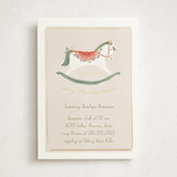 "festive rocking horse" - Baby Shower Invitations in Eggnog by Rebecca Durflinger - Front