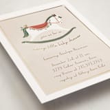 "festive rocking horse" - Baby Shower Invitations in Eggnog by Rebecca Durflinger - Detail