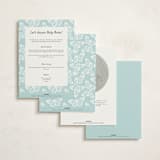 "Butterflies & Botanicals" - Baby Shower Invitations in Sky by Susan Moyal - Back of Card Options