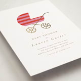 "Striped Baby Buggy" - Baby Shower Invitations in Rose by mo kelley - Detail