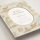 "Woodland Animals Toile" - Baby Shower Invitations in Bamboo by Teju Reval - Detail