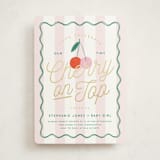 "Tiny Cherry On Top" - Baby Shower Invitations in Petal by Kiersten Garner - Front