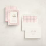 "Classic Gingham" - Baby Shower Invitations in Cotton Candy by Creo Study - Assembled