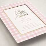 "Classic Gingham" - Baby Shower Invitations in Cotton Candy by Creo Study - Detail