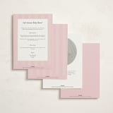 "Baby Stripes" - Baby Shower Invitations in Rose by Angela Thompson - Back of Card Options