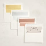 "Tied with Love" - Baby Shower Invitations in Linen by Joyce Pinheiro - Envelope Liner Options