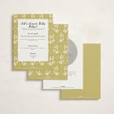 "Golden Flowers" - Baby Shower Invitations in Cloud by Ani Somi - Back of Card Options