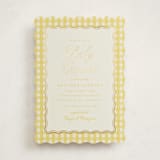 "Scalloped Gingham" - Baby Shower Invitations in Lemonade by Brianne Larsen - Front