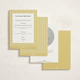 "Scalloped Gingham" - Baby Shower Invitations in Lemonade by Brianne Larsen - Back of Card Options