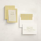 "Scalloped Gingham" - Baby Shower Invitations in Lemonade by Brianne Larsen - Assembled