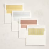 "Scalloped Gingham" - Baby Shower Invitations in Lemonade by Brianne Larsen - Envelope Liner Options