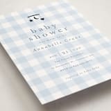 "Gingham Mobile" - Baby Shower Invitations in Baby blue by Stacey Meacham - Detail