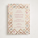 "Trellis" - Baby Shower Invitations in Mulberry by Sarah Knight - Front