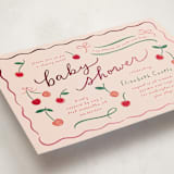 "Cherry Sweet" - Baby Shower Invitations in Cherry Pie by Erin German - Detail