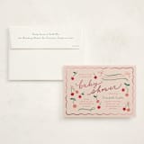 "Cherry Sweet" - Baby Shower Invitations in Cherry Pie by Erin German - With Envelope