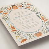 "Pumpkins + Bows" - Baby Shower Invitations in Cornflower by Laura Hankins - Detail