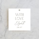 "Modern Take" - Bridal Shower Favor Tags in Snow by Yaling Hou Suzuki - Front