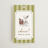 "Stock the Barware" - Bridal Shower Favor Tags in Olive by Erin German - Front