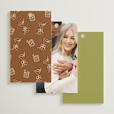 "Stock the Barware" - Bridal Shower Favor Tags in Olive by Erin German - Back of Card Options