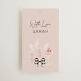 "Bridal Shower Wallpaper" - Bridal Shower Favor Tags in Pink Petals by Hanna Symonovych - Front