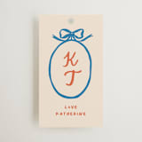 "Minimal bow" - Bridal Shower Favor Tags in Wave by Creo Study - Front