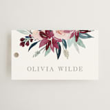 "Garden Stroll" - Bridal Shower Favor Tags in Burgundy by Creo Study - Front