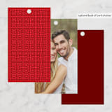 "HAPPINESS x 2" - Bridal Shower Favor Tags in Ruby by Melanie Kosuge - Back of Card Options