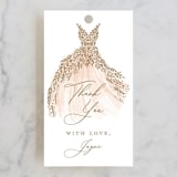 "Here Comes the Bride" - Bridal Shower Favor Tags in Coral by Paper Sun Studio - Front