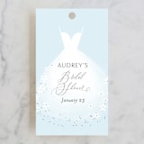 "Wedding Dress" - Bridal Shower Favor Tags in Cinderella Blue by Itsy Belle Studio - Front