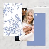 "Dreamy Toile" - Bridal Shower Favor Tags in Blueberry by Teju Reval - Back of Card Options